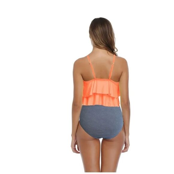 Adisputent: Womens Tankini Swimsuits Ruffled Tummy NWT Size m - Picture 3 of 8